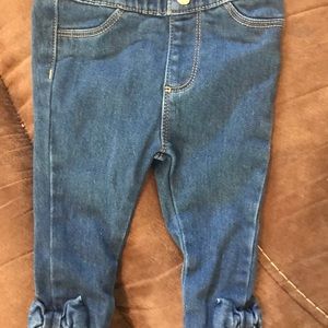 Crown and Ivy baby girl jeans with bow ankle accents -12 months